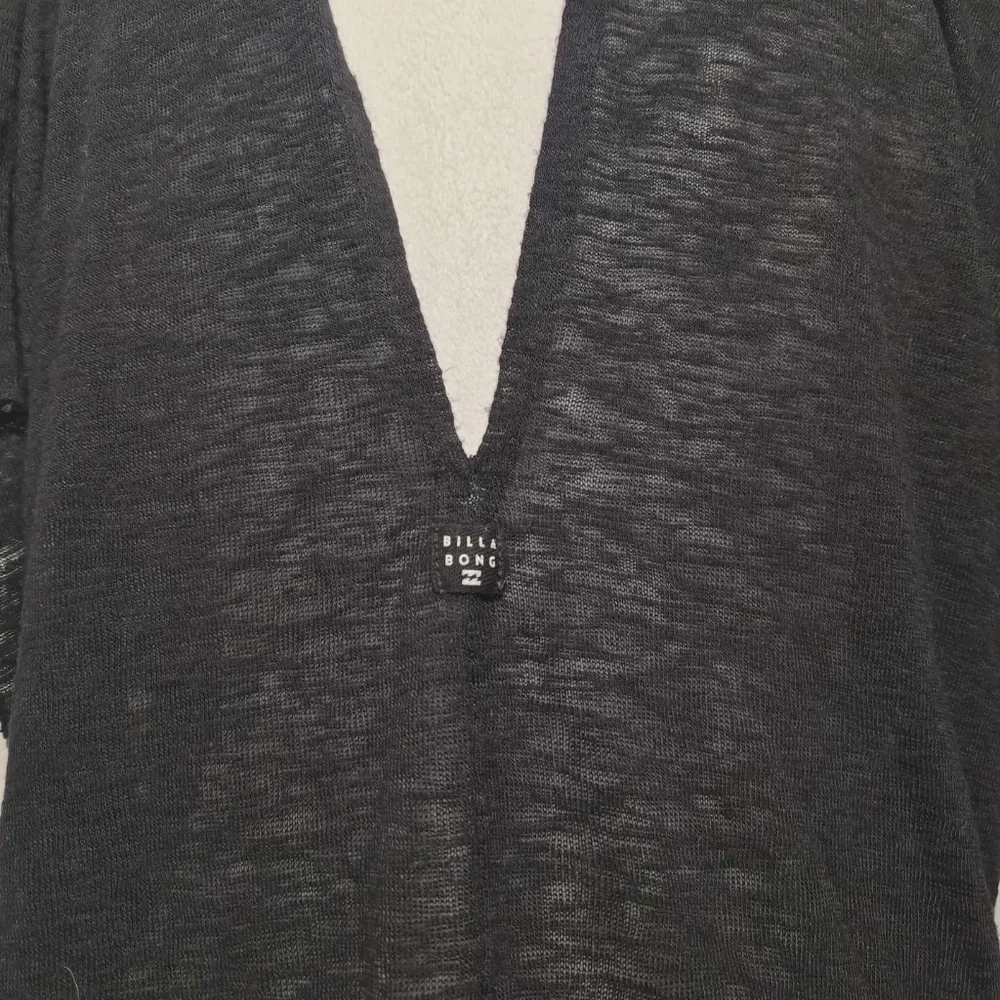 Billabong Out For Waves Sheer Coastal Cover Up Burnout Knit Fluttery Tunic Top L - Picture 9 of 14
